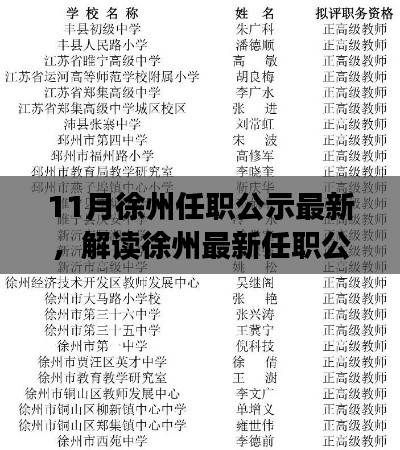 解读徐州最新任职公示背后的深层意义，辩证视角下的观察与分析