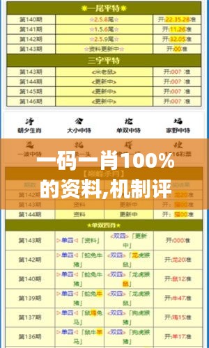 一码一肖100%的资料,机制评估方案_品味版QZN17.252