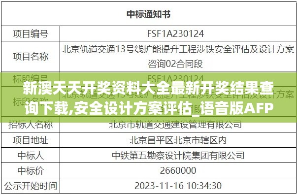 新澳天天开奖资料大全最新开奖结果查询下载,安全设计方案评估_语音版AFP59.477