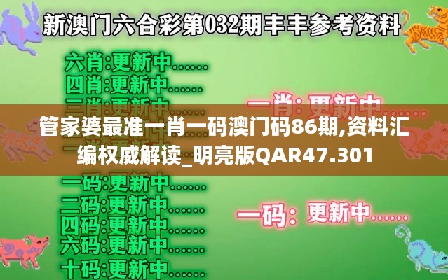 管家婆最准一肖一码澳门码86期,资料汇编权威解读_明亮版QAR47.301