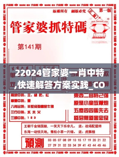 22024管家婆一肖中特,快速解答方案实践_COU80.614按需版