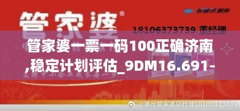 管家婆一票一码100正确济南,稳定计划评估_9DM16.691-2