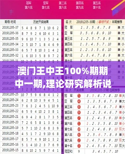 澳门王中王100%期期中一期,理论研究解析说明_潮流版8.673-4