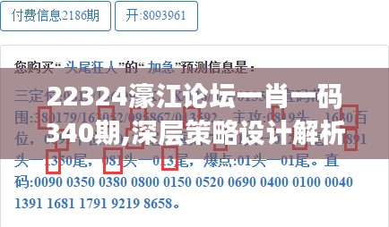 22324濠江论坛一肖一码340期,深层策略设计解析_复刻版10.367-4