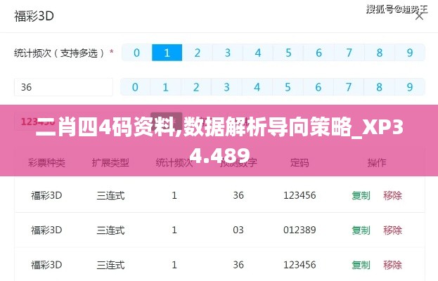二肖四4码资料,数据解析导向策略_XP34.489