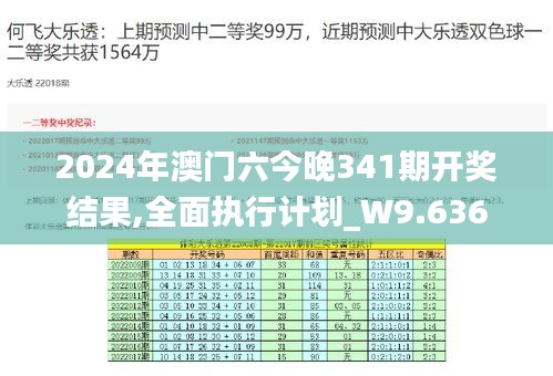 2024年澳门六今晚341期开奖结果,全面执行计划_W9.636