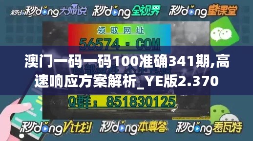 澳门一码一码100准确341期,高速响应方案解析_YE版2.370