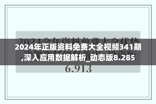 2024年正版资料免费大全视频341期,深入应用数据解析_动态版8.285