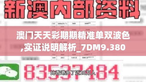 澳门天天彩期期精准单双波色,实证说明解析_7DM9.380