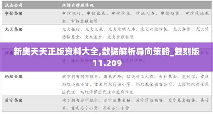 新奥天天正版资料大全,数据解析导向策略_复刻版11.209