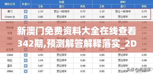 新澳门免费资料大全在线查看342期,预测解答解释落实_2DM4.523