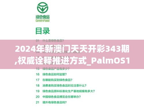 2024年新澳门天天开彩343期,权威诠释推进方式_PalmOS12.363