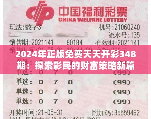 2024年正版免费天天开彩348期：探索彩民的财富策略新篇