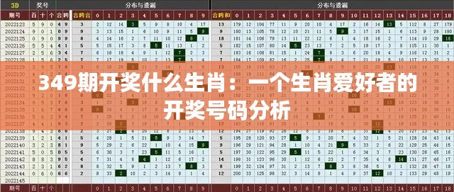 349期开奖什么生肖：一个生肖爱好者的开奖号码分析