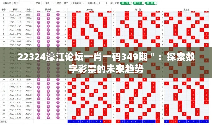 22324濠江论坛一肖一码349期＂：探索数字彩票的未来趋势