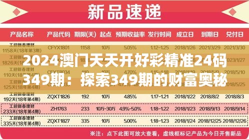 2024澳门天天开好彩精准24码349期：探索349期的财富奥秘