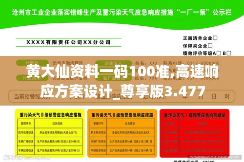 黄大仙资料一码100准,高速响应方案设计_尊享版3.477