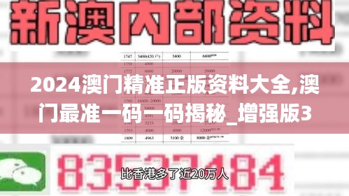 2024澳门精准正版资料大全,澳门最准一码一码揭秘_增强版3.353