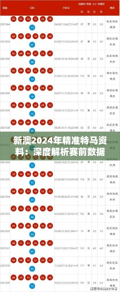 新澳2024年精准特马资料：深度解析赛前数据与投注分析