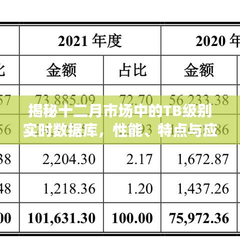 揭秘TB级别实时数据库，十二月市场表现、性能特点与应用前景展望