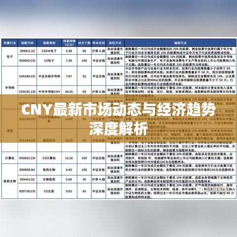 CNY最新市场动态与经济趋势深度解析