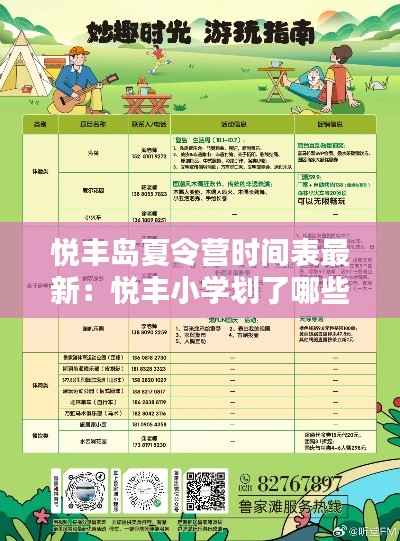 悦丰岛夏令营时间表最新：悦丰小学划了哪些小区 