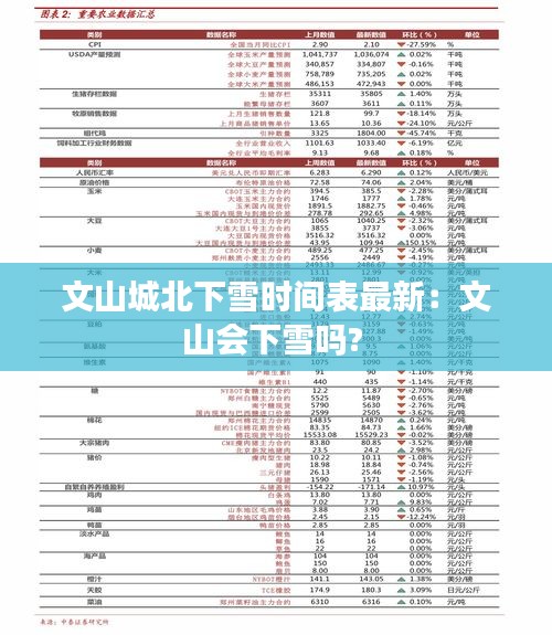 文山城北下雪时间表最新：文山会下雪吗? 