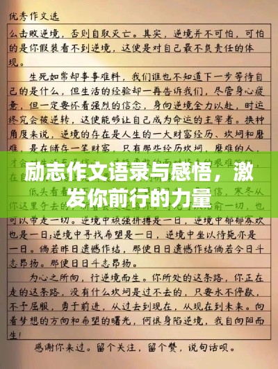 励志作文语录与感悟，激发你前行的力量