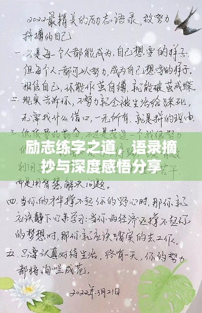 励志练字之道，语录摘抄与深度感悟分享