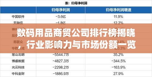 数码用品商贸公司排行榜揭晓，行业影响力与市场份额一览