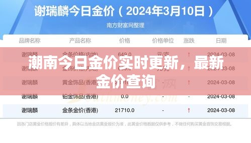 潮南今日金价实时更新，最新金价查询