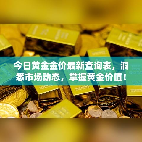 今日黄金金价最新查询表，洞悉市场动态，掌握黄金价值！