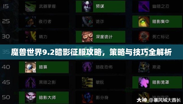 魔兽世界9.2暗影征服攻略，策略与技巧全解析