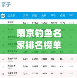 南京钓鱼名家排名榜单揭晓，十位顶尖钓鱼高手风采展示！