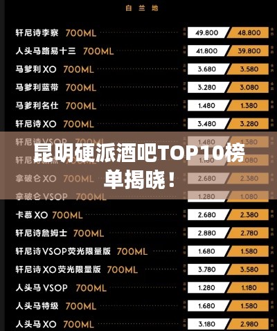 昆明硬派酒吧TOP10榜单揭晓！