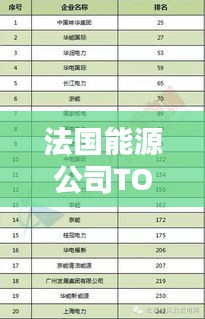 法国能源公司TOP10榜单揭晓！