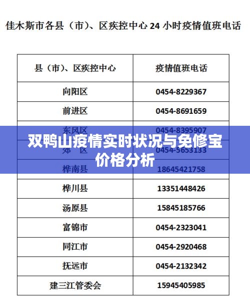 双鸭山疫情实时状况与免修宝价格分析