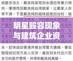 明星毁容现象与建筑企业资质分类探讨，深度解析与观点碰撞