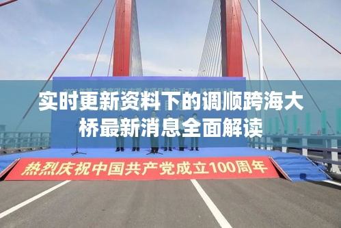 实时更新资料下的调顺跨海大桥最新消息全面解读