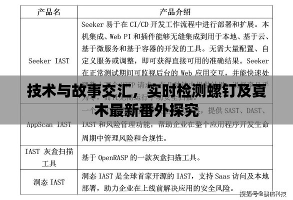 技术与故事交汇,实时检测螺钉及夏木最新番外探究