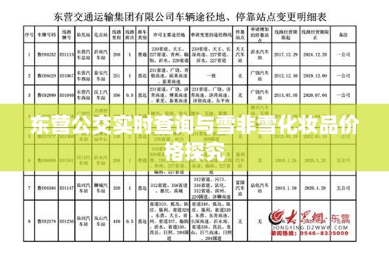 东营公交实时查询与雪非雪化妆品价格探究