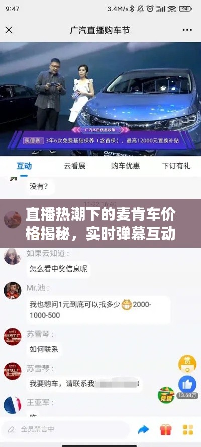直播热潮下的麦肯车价格揭秘,实时弹幕互动专场