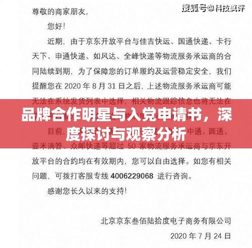 品牌合作明星与入党申请书，深度探讨与观察分析