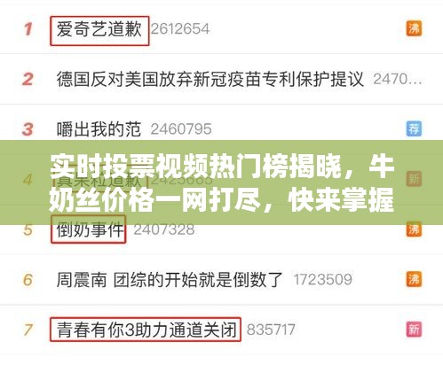 实时投票视频热门榜揭晓，牛奶丝价格一网打尽，快来掌握最新资讯！