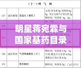 明星蒋宛霖与国家基药目录最新版,深入解析与应用指南