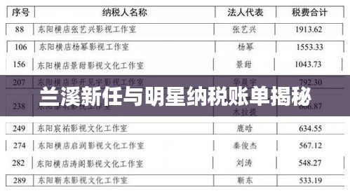 兰溪新任与明星纳税账单揭秘
