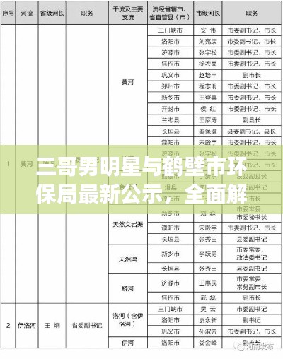 三哥男明星与鹤壁市环保局最新公示，全面解读与洞察