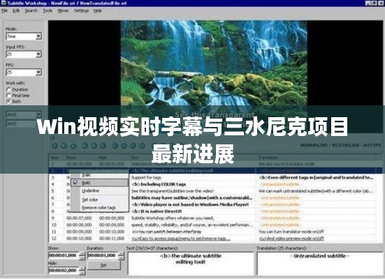 Win视频实时字幕与三水尼克项目最新进展