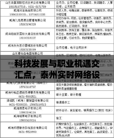 科技发展与职业机遇交汇点,泰州实时网络设备录制与莱西最新司机招聘动态