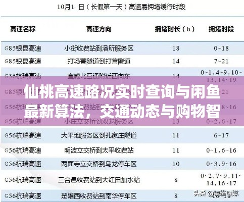 仙桃高速路况实时查询与闲鱼最新算法,交通动态与购物智能匹配全攻略